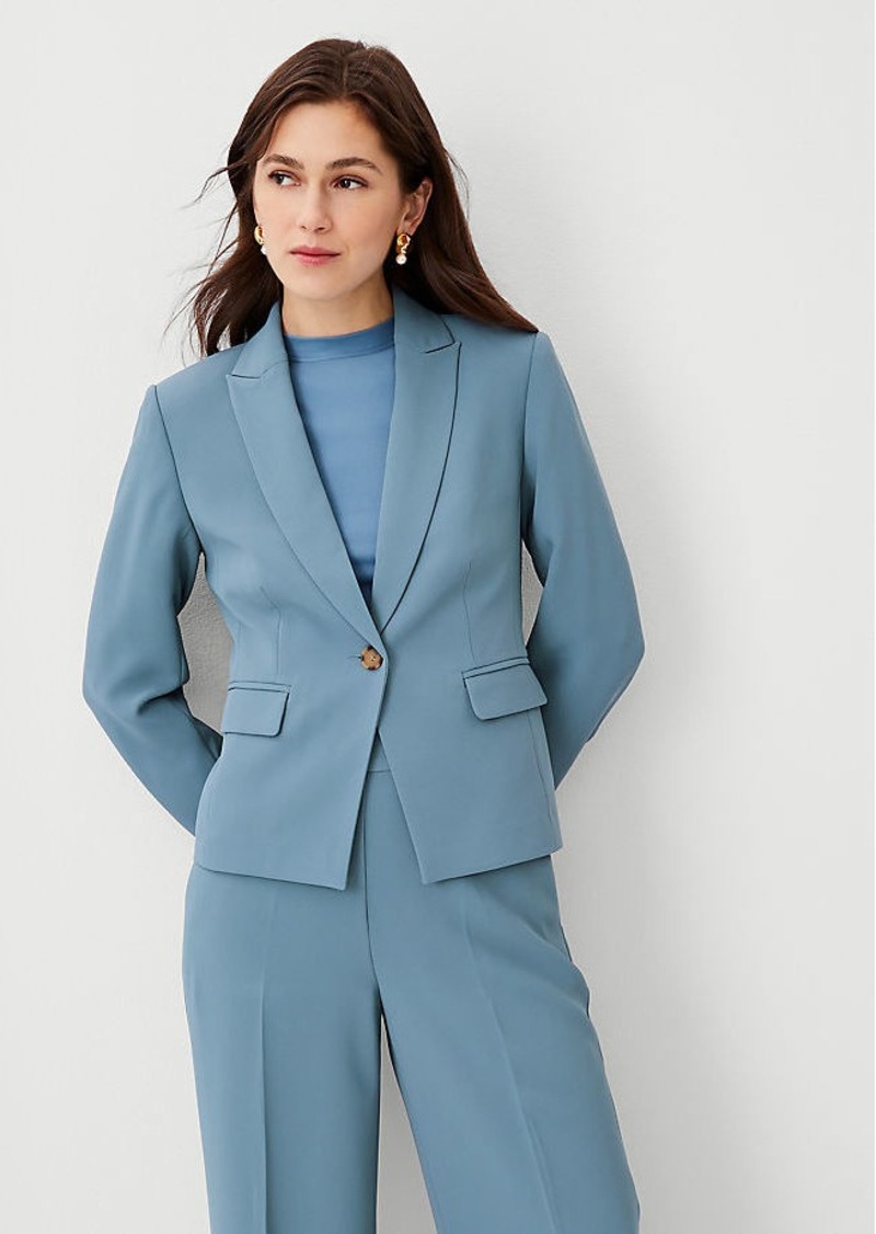 Ann Taylor The Shorter One Button Blazer in Fluid Crepe