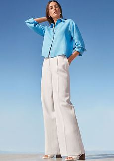 Ann Taylor The Single Pleated Wide Leg Pant in Texture