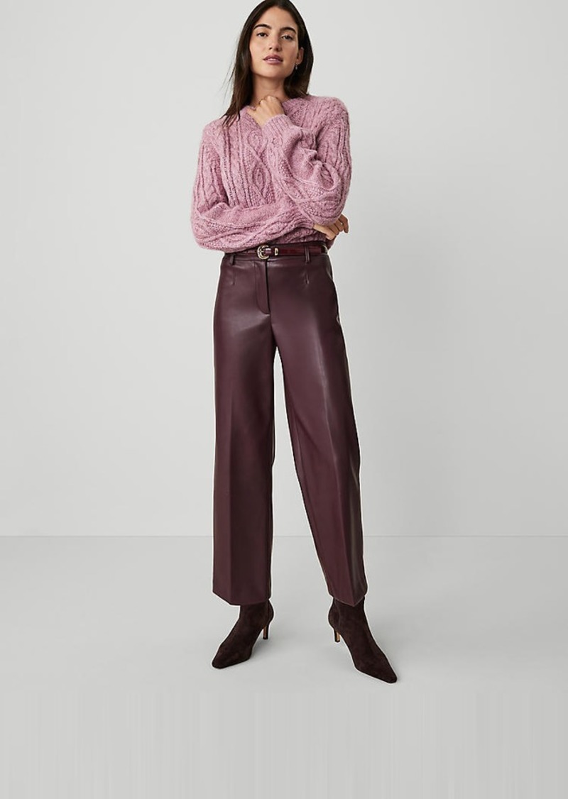 Ann Taylor The Straight Ankle Faux Leather Pant