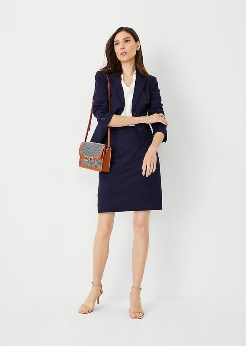 Ann Taylor The Tall Belted A-Line Skirt in Stretch Cotton