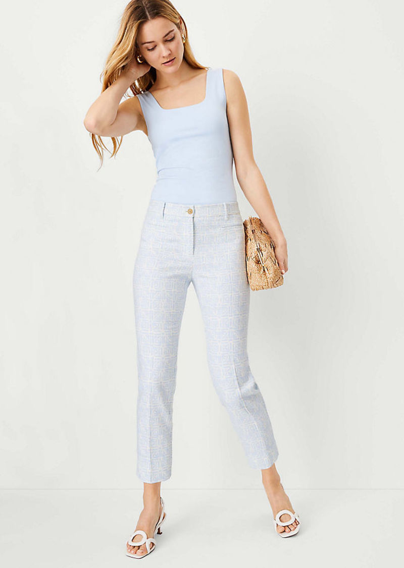 Ann Taylor The Tall Cotton Crop Pant in Geo Texture