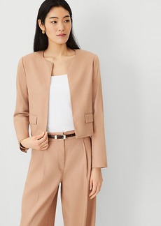 Ann Taylor The Tall Cropped Crew Neck Jacket in Linen Twill