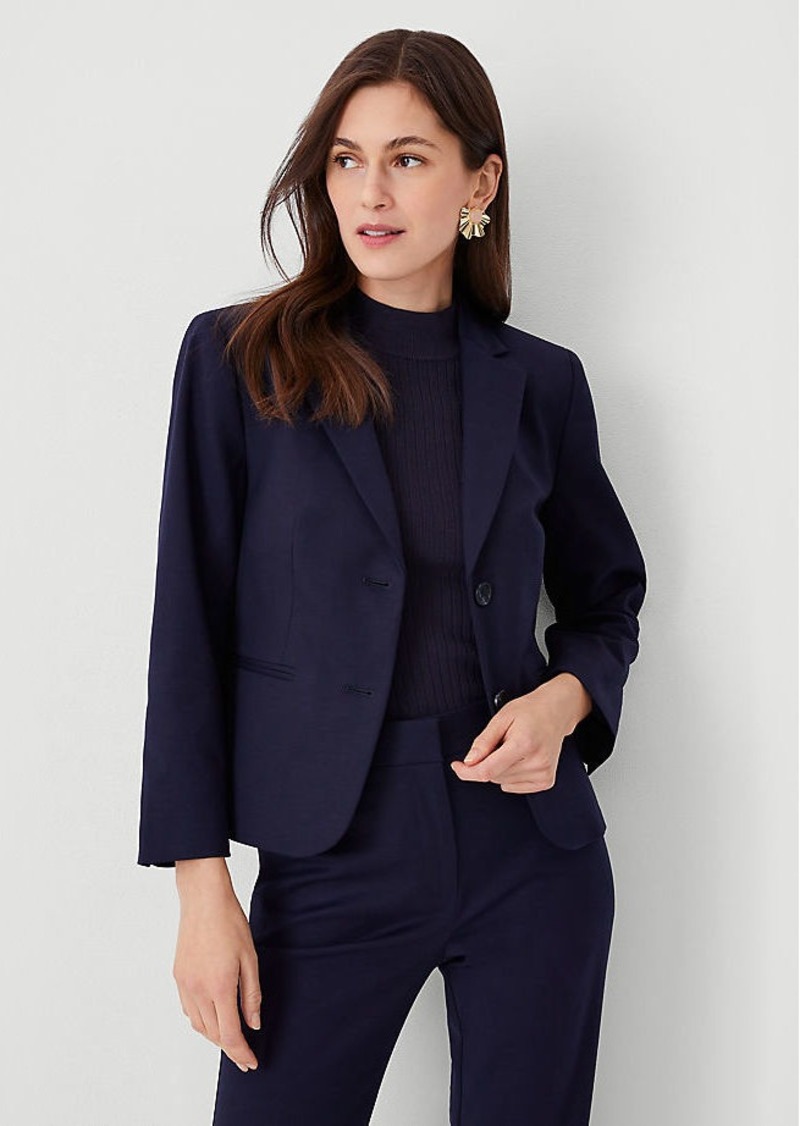 Ann Taylor The Tall Cropped Two Button Blazer in Stretch Cotton