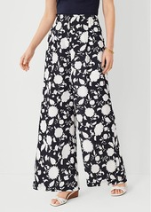 Ann Taylor The Tie Waist Pleated Wide Leg Ankle Pant