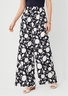 Ann Taylor The Tie Waist Pleated Wide Leg Ankle Pant in Floral