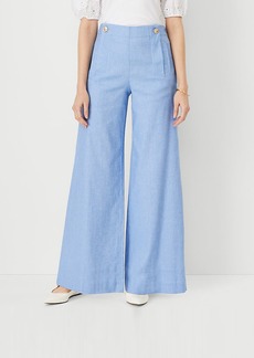 Ann Taylor The Wide Leg Sailor Palazzo Pant in Chambray