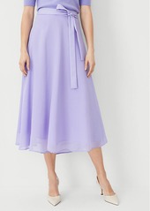 Ann Taylor Tie Waist Full Midi Skirt