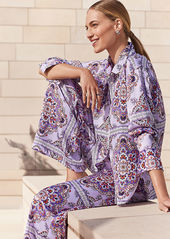 Ann Taylor Tile Print Oversized Shirt