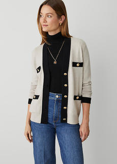 Ann Taylor Tipped Modern Boyfriend Cardigan