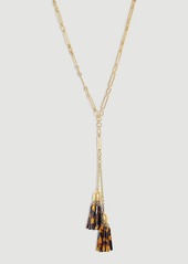 Ann Taylor Tortoiseshell Print Tassel Pendant Necklace