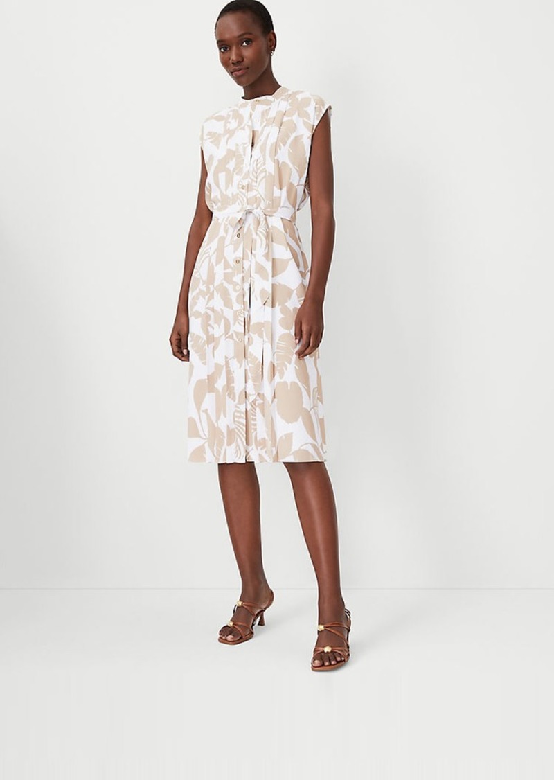 Ann Taylor Tropical Belted Shirtdress