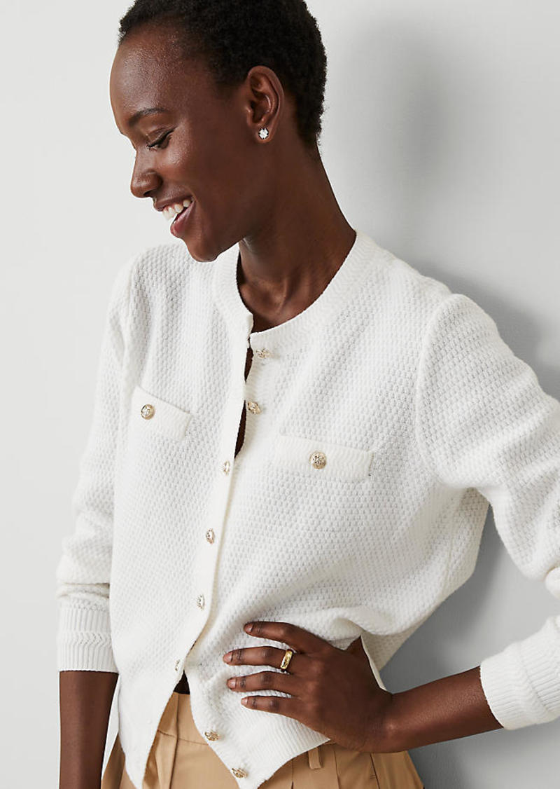 Ann Taylor Tuck Stitch Cardigan