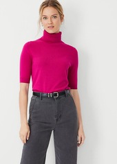 Ann Taylor Turtleneck Elbow Sleeve Sweater Tee