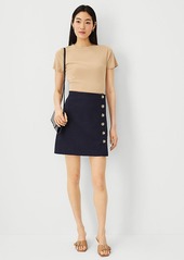 Ann Taylor Tweed Button Wrap Skirt