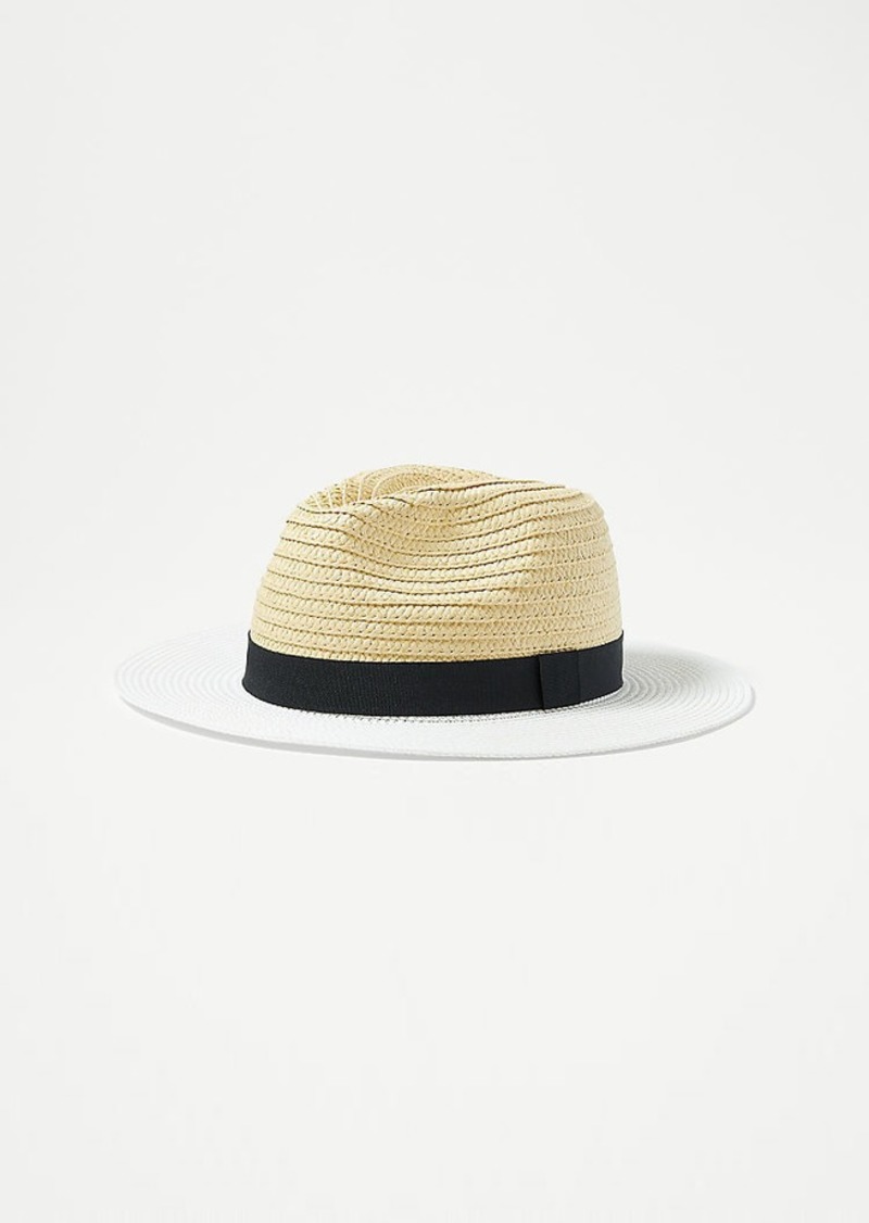 Ann Taylor Two Tone Ribbon Straw Hat
