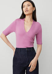 Ann Taylor V-Neck Elbow Sleeve Tee