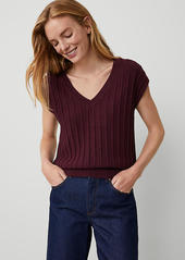 Ann Taylor V-Neck Ribbed Sweater Shell Top