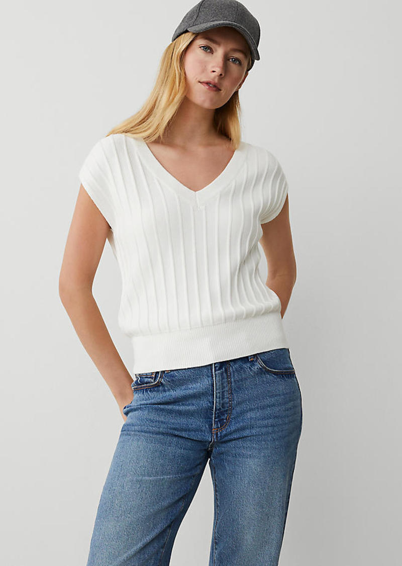 Ann Taylor V-Neck Ribbed Sweater Shell Top