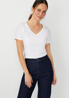 Ann Taylor Pima Cotton V-Neck Tee