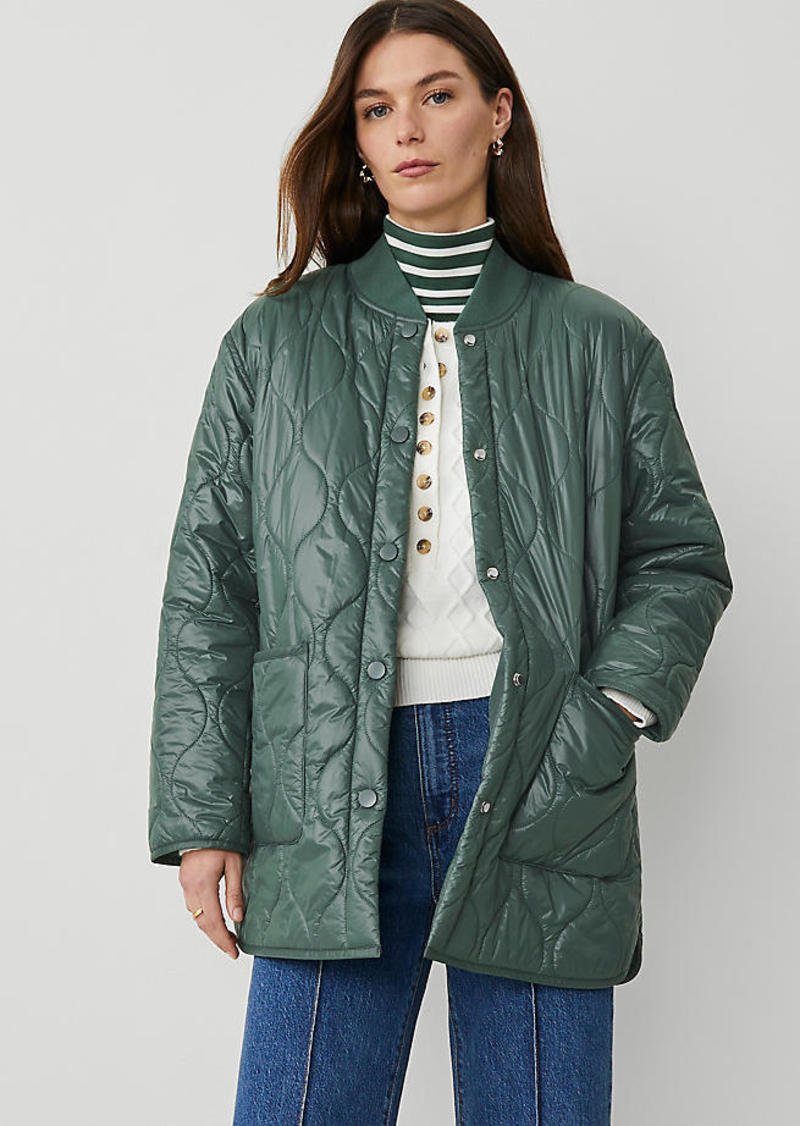 Ann Taylor Varsity Collar Quilted Jacket