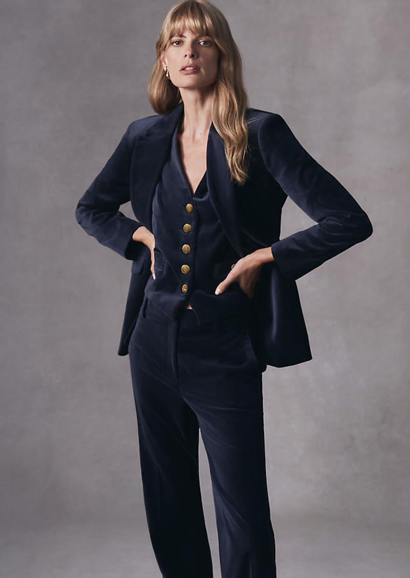 Ann Taylor Velvet Tailored Double Breasted Blazer