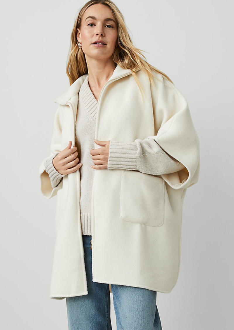 Ann Taylor Zip Collared Poncho