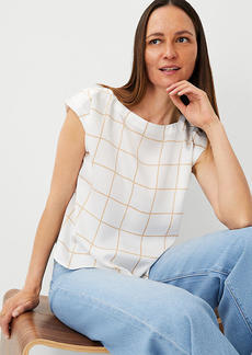 Ann Taylor Windowpane Boatneck Tee