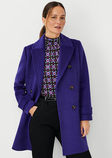 Ann Taylor Wool Blend Notched Collar Peacoat