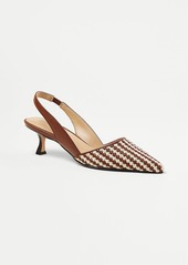 Ann Taylor Woven Slingback Kitten Heel Pumps