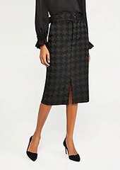 Ann Taylor Belted Houndstooth Pencil Skirt
