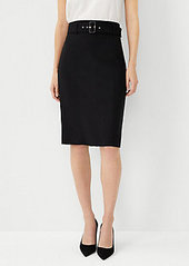 Ann Taylor Belted Seamed Pencil Skirt