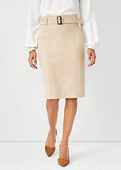 Ann Taylor Belted Seamed Pencil Skirt