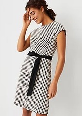 Ann Taylor Checked Belted Flare Dress