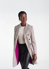 Ann Taylor Checked Double Breasted Chesterfield Coat