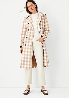 Ann Taylor Checked Oversized Trench Coat
