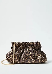 Ann Taylor Cheetah Print Ruched Clutch Bag