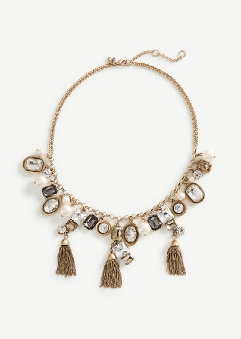 Ann Taylor Crystal Tassel Statement Necklace | Jewelry