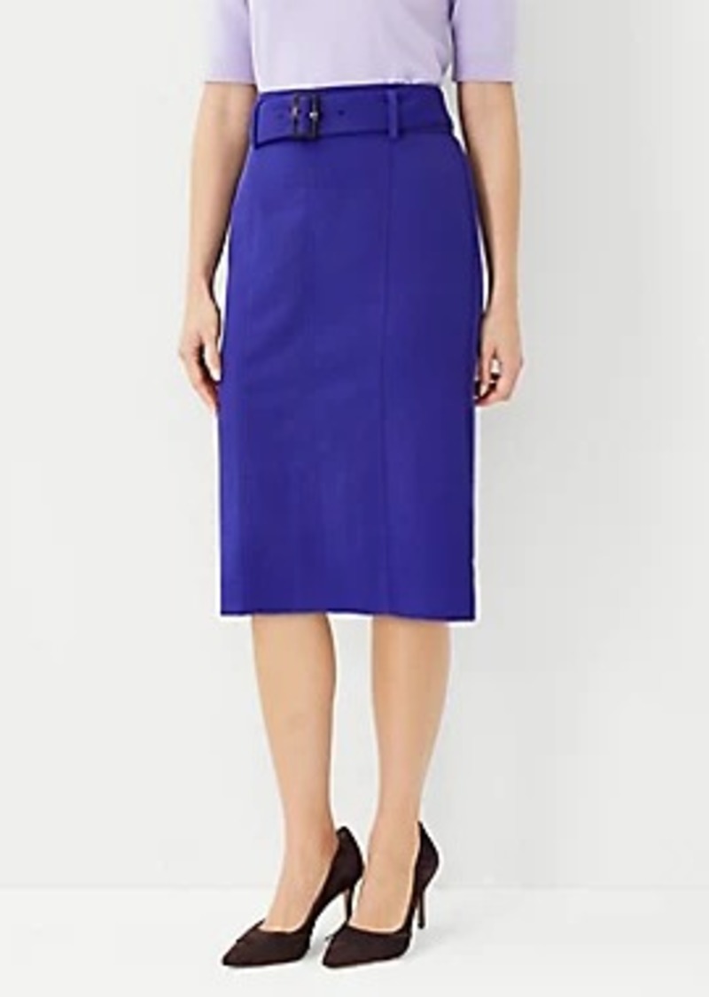 Ann Taylor Curvy Belted Seamed Pencil Skirt