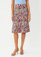 Ann Taylor Curvy Floral Seamed Midi Skirt