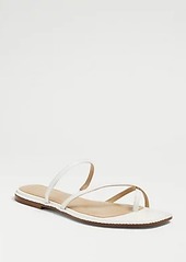 Ann Taylor Everly Braided Leather Cross Strap Flat Slide Sandals