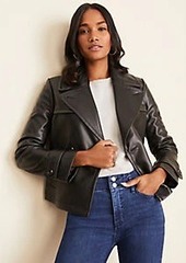 Ann Taylor Faux Leather Short Trench Coat