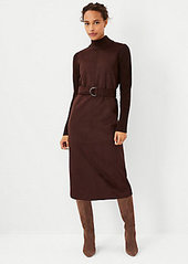 Ann Taylor Faux Suede Mixed Media Sweater Dress