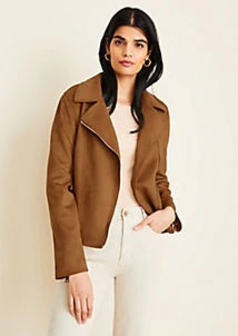 ann taylor sherpa moto jacket