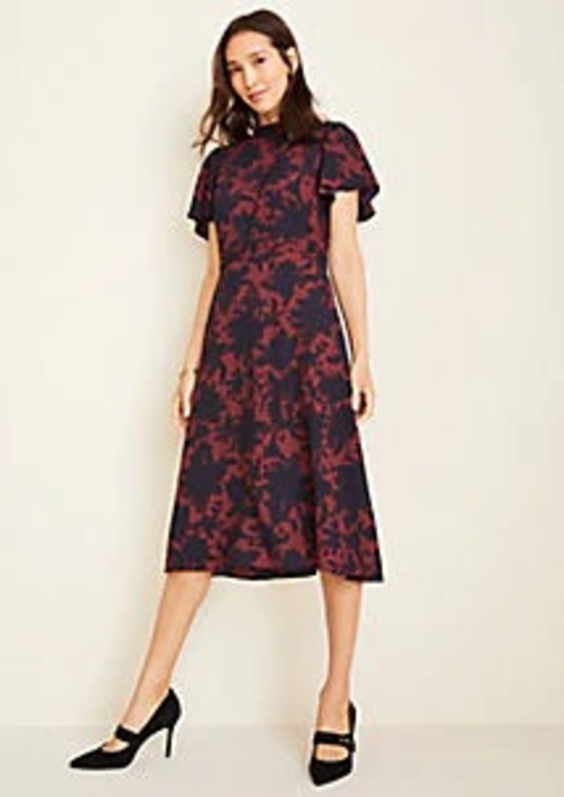 ann taylor black floral dress