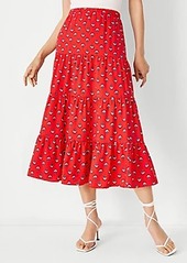 Ann Taylor Floral Gathered Tiered Midi Skirt