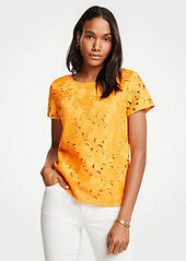Ann Taylor Floral Lace Tee