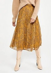 Ann Taylor Floral Pleated Midi Skirt