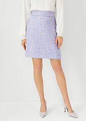 Ann Taylor Fringe Tweed A-Line Skirt
