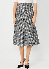 Ann Taylor Gingham Tweed Midi Skirt
