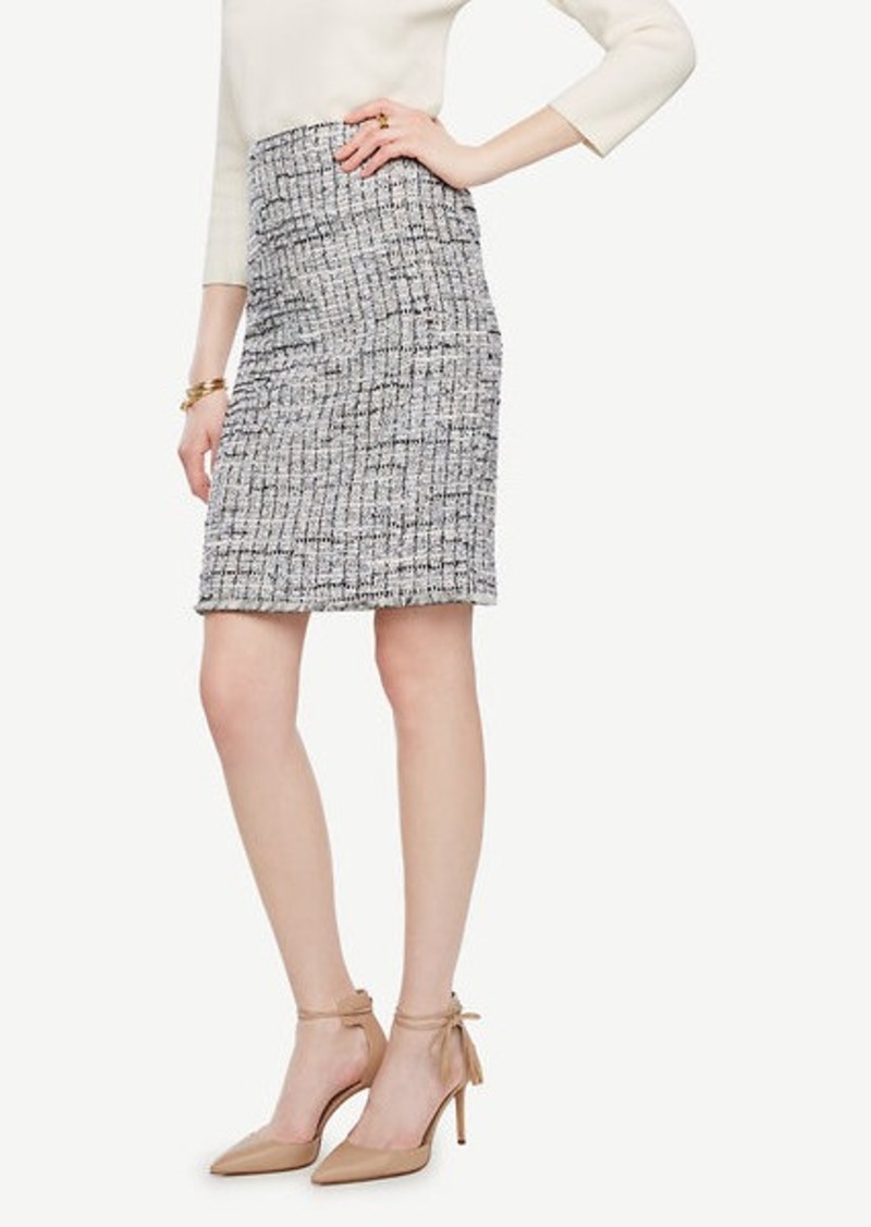 Ann Taylor Grid Fringe Tweed Pencil Skirt | Skirts